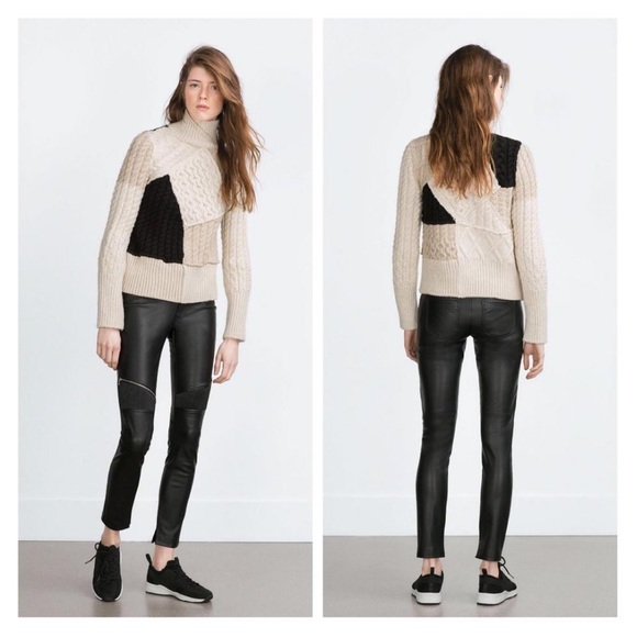 Zara Trafaluc Faux leather moto leggings/pants - Picture 3 of 7